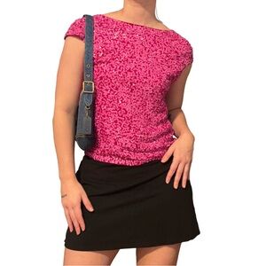 Alice + Olivia Pink Sequin Top